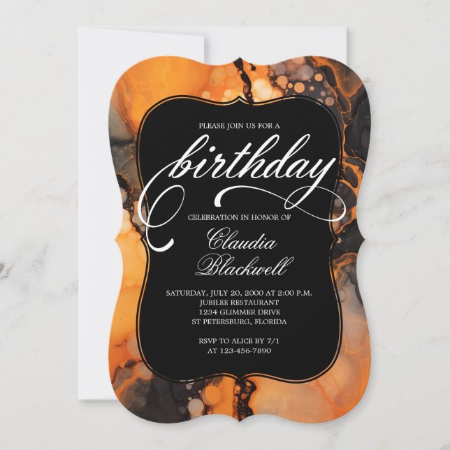 Orange Black Halloween Birthday Invitation (Front)
