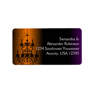 Orange/Black Halloween Chandelier Label