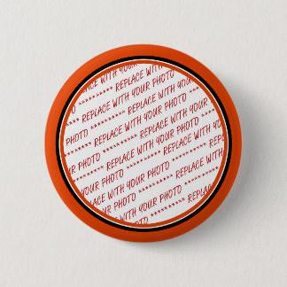 Orange & Black (Halloween Colors) Trimmed Template Pinback Button