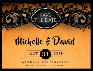 halloween save the dates postcards zazzle