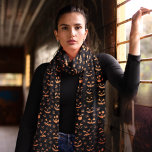 Orange Black Halloween Pumpkins Pattern Scarf<br><div class="desc">Orange Black Halloween Pumpkins Pattern Scarf</div>