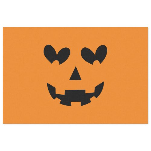 Orange  Black Happy Heart Pumpkin Halloween  Tissue Paper