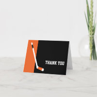 Orange Black Hockey Thank You