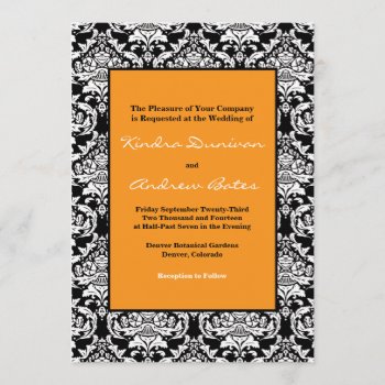 Orange & Black Invitation by designaline at Zazzle