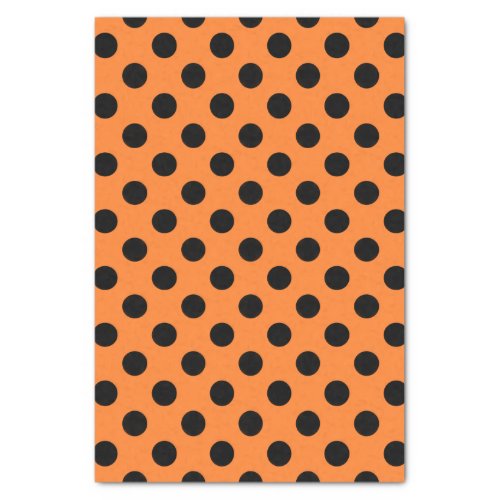 Orange  Black Large Polka Dot Tissue Paper