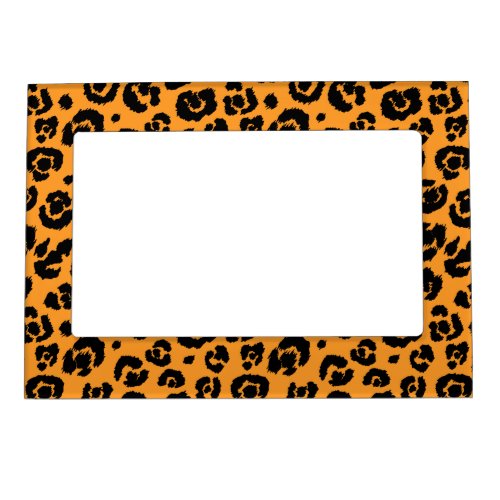 Orange Black Leopard Print Magnetic Frame