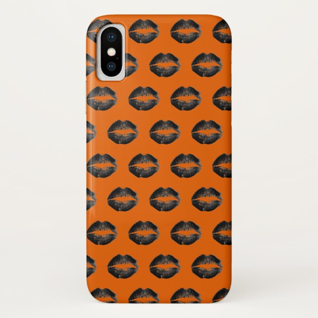 Orange Black Lips Halloween Case-Mate iPhone Case (Back)