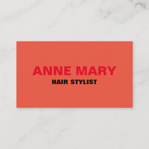 Orange Black Modern Bold Bright Hair Stylist Salon Business Card
