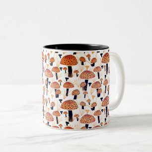 Orange Black Mushroom Fly Agaric Fall Autumn Two-Tone Coffee Mug