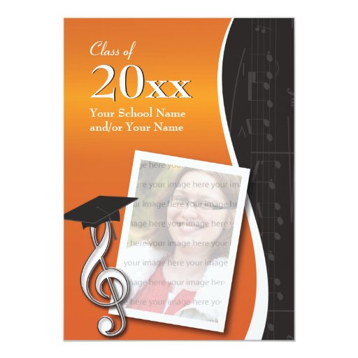 Music Themed Graduation Invitations 9