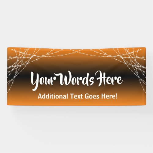 Orange Black Ombre Light Strings Add Your Own Text Banner
