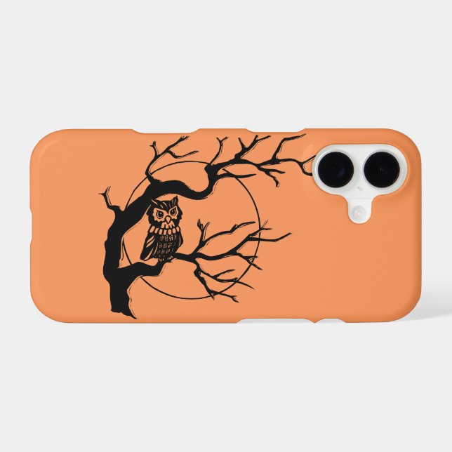 Orange & Black Owl Halloween Case-Mate iPhone Case (Back (Horizontal))