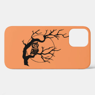 Orange & Black Owl Halloween iPhone 12 Case