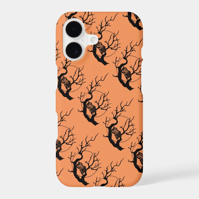 Orange & Black Owls Halloween Case-Mate iPhone Case (Back)