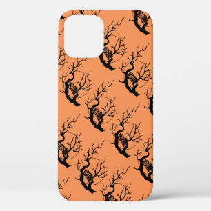 Orange & Black Owls Halloween iPhone 12 Case