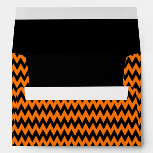 Orange Black Pattern Halloween Party Invitations Envelope