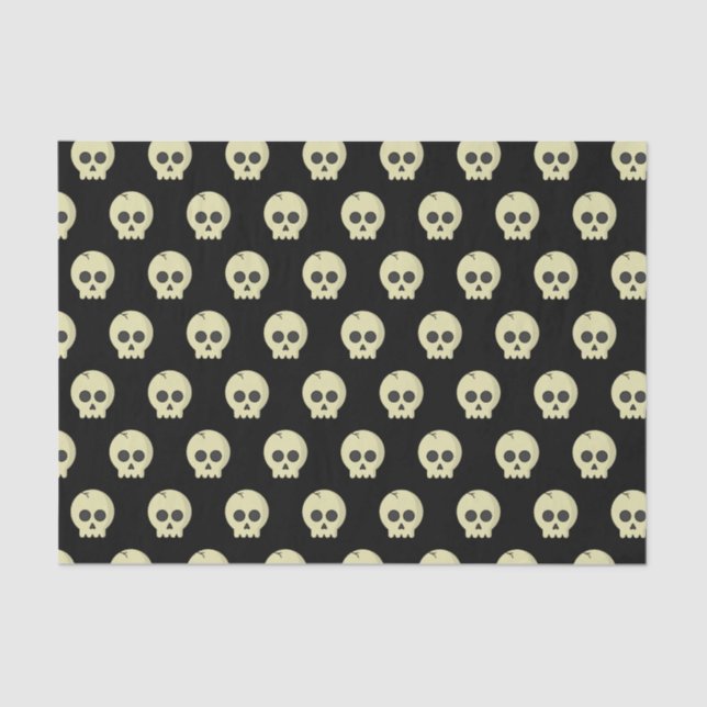 Orange Black Pattern skull Halloween party Tissue Paper (Front)