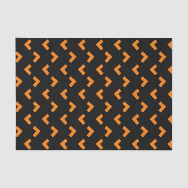 Orange Black pattern tissue paper (Front)