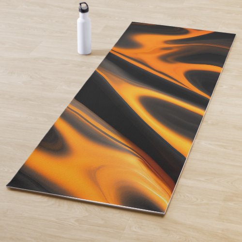 Orange black pattern Yoga Mat