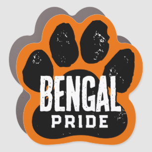 Orange & Black Pawprint Pride Car Magnet