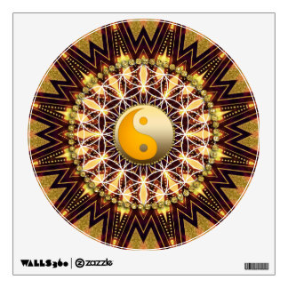 Orange+Black Peace Meditation Intention Mandala Wall Decal