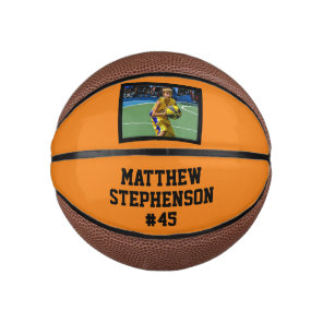 Orange Black Photo Basketball Ball