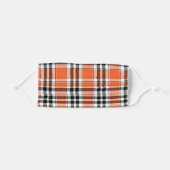 Orange Black Plaid Halloween Face Mask For Her (Front, Folded)