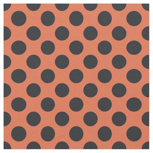 orange and black polka dot fabric