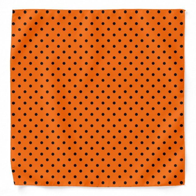 Orange/Black Polka Dots Bandana (Front)