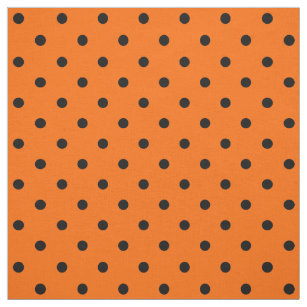 Orange/Black Polka Dots Fabric