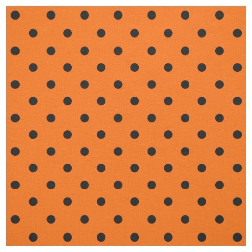 Orange/Black Polka Dots Fabric