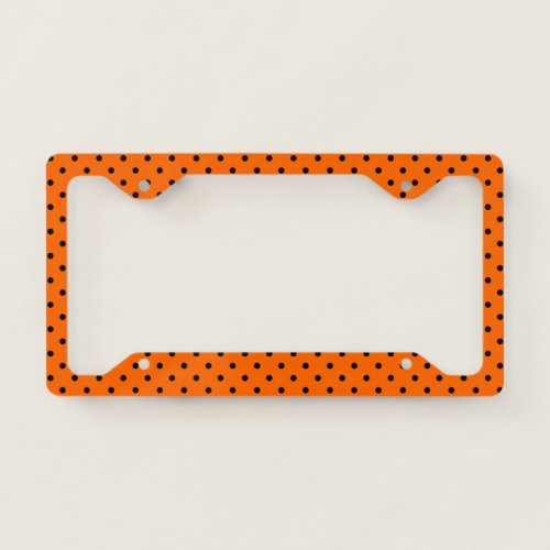 OrangeBlack Polka Dots License Plate Frame