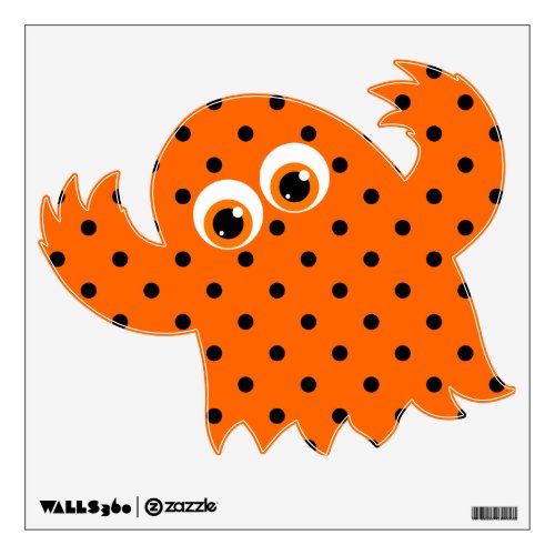 OrangeBlack Polka Dots Monster Wall Decal