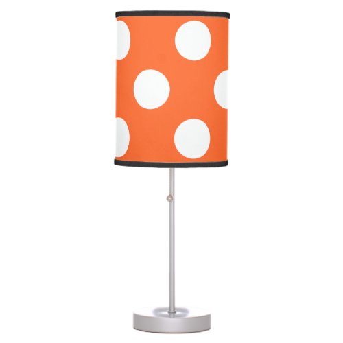 Orange  Black polka dots Romantic Decor Table Lamp