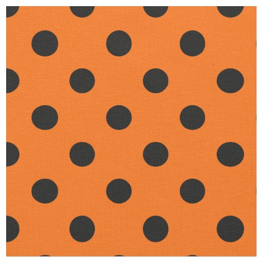 Orange Black Polka Dots Textile Fabric