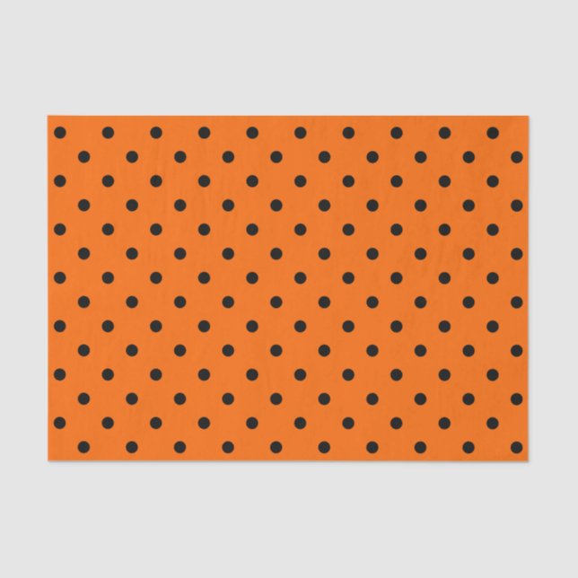 Orange/Black Polka Dots Tissue Paper (Front)