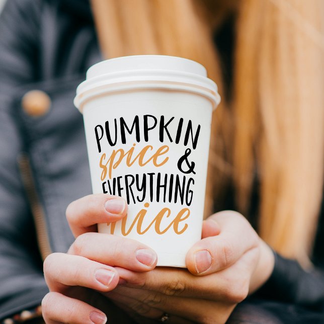 Orange & Black Pumpkin Spice Thanksgiving Quote Paper Cups (Creator Uploaded)