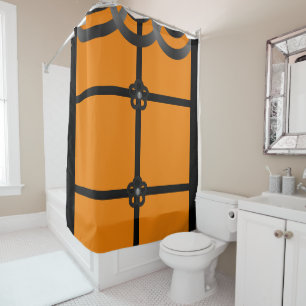 Orange black showercurtain shower curtain