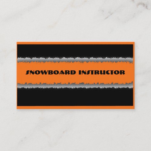 Orange black snowboard instructor custom cards business card templates