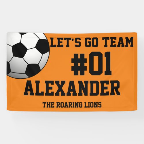 Orange Black Soccer Team Spirit Banner