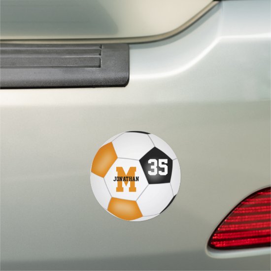 orange black soccer team spirit gifts under 10 locker magnet