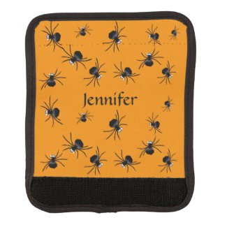 Orange Black Spiders Luggage Handle Wrap
