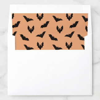 Orange Black Spooky Bats Vintage Halloween Party Envelope Liner
