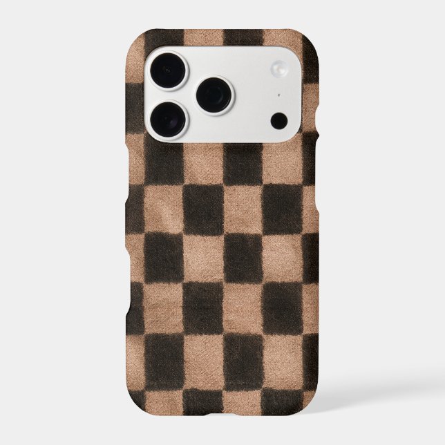 Orange Black Squares   iPhone Case (Back)