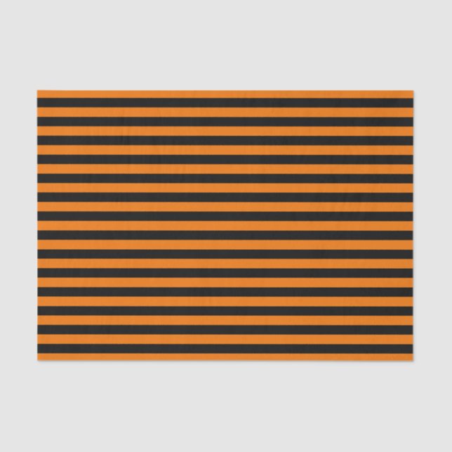 Orange & Black Striped Tissue Papers Tissue Paper (Front)