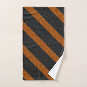 Orange & Black Stripes Glitter Hand Towel