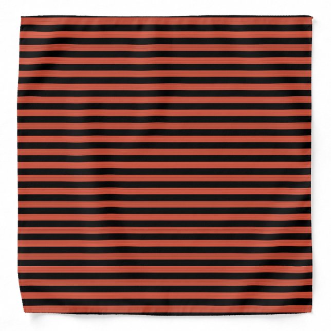 Orange Black Stripes Seamless Pattern Bandana (Front)