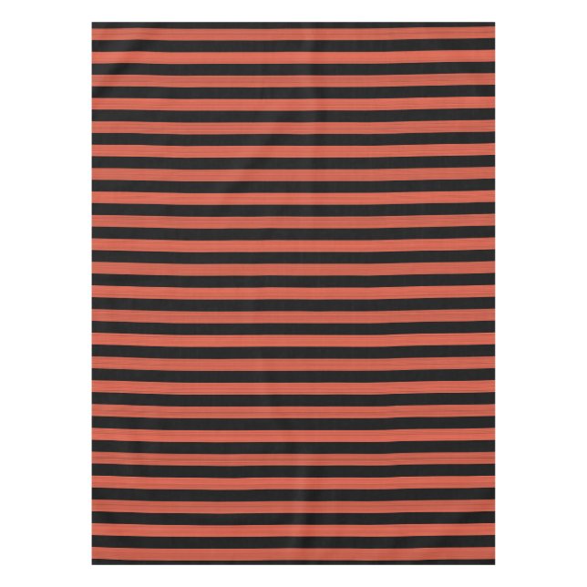 Orange Black Stripes Seamless Pattern Tablecloth (Front)