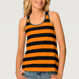 Orange Black Stripes Tank Top