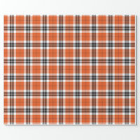 Orange Black Tartan Plaid Scottish Pattern Wrapping Paper